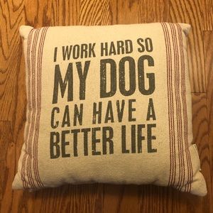 Dog Lover Beige/Red Decorative Throw Pillow
